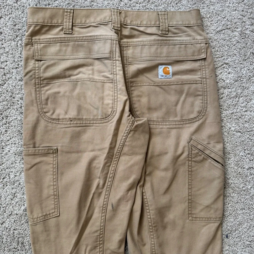 VINTAGE CARHARTT FULL SWING RELAXED FIT CARGO CARPENTER GRAY WORK PANTS / 33X31